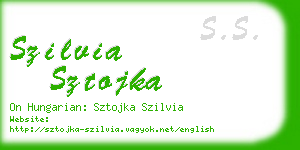 szilvia sztojka business card